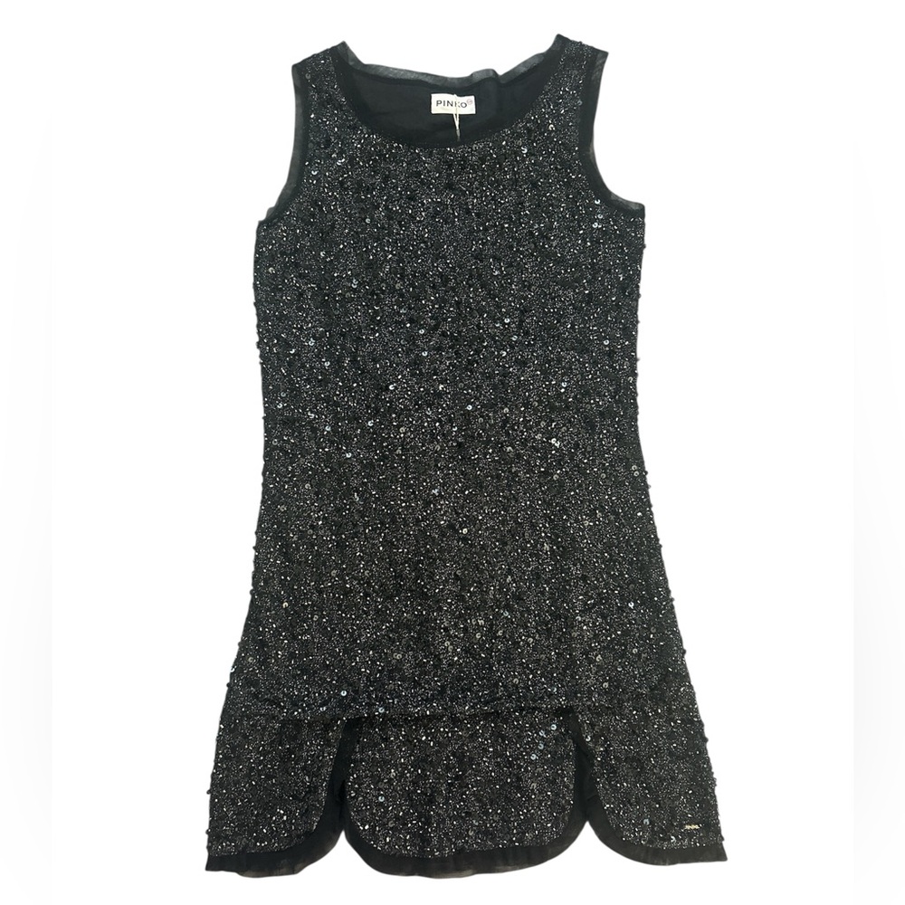 Pinko Sheath Dress Ruffled Pleated Cocktail